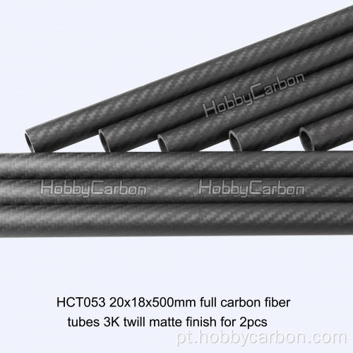 Tubos personalizados de fibra de carbono de sarja 3K
